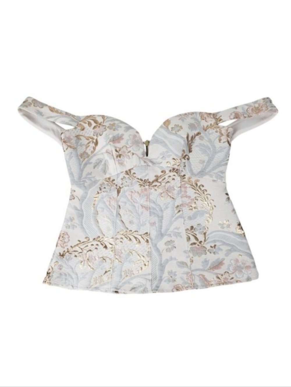 Express Off Shoulder Corset Top NWT Brocade Bustier Sz 4 Party Occasion